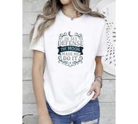 Shein women t-shirt print Halloween Holiday Shirt - In My Defense, The Moon Made Me Do It - T-shirt, Sweatshirt, Hoodie Stylish Comfortable designer clothes