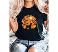 Shein women t-shirt print Halloween Labrador Retrievers Dog Shirt, Scary Dog Bat Shirt, Dog Mom Shirt, Halloween Dog Bat, Halloween Gift, Spooky Halloween S