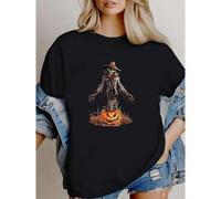 Shein women t-shirt print Halloween Scarecrow Shirt, Darkest Brew Halloween Shirt, Vintage Halloween Shirt, Horror Night Tee, Scary Tee, Scarecrow Shirt, Pu