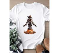 Shein women t-shirt print Halloween Scarecrow Shirt, Darkest Brew Halloween Shirt, Vintage Halloween Shirt, Horror Night Tee, Scary Tee, Scarecrow Shirt, Pu