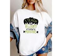 Shein women t-shirt print Halloween Teacher Shirt, I Teach The Cutest Little Monsters , Halloween Shirts for Teachers, Teacher Tee, Holiday Teacher, Teacher