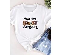 Shein women t-shirt print Halloween Tee, Super Fun It's Spooky Season, Retro Style Halloween Bat Design on premium unisex shirt, 3 color choices, 3x bat, 4x