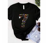 Shein women t-shirt print Happy 7th Birthday Dabbing Halloween Boys Skeleton Zombie T-Shirt Soft Stylish Versatile designer clothes fashion Slightly Top For