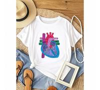 Shein women t-shirt print Heart Anatomy Shirt, Doctor Gift , Heart Anatomy Shirt, Cardiologist Shirt, Nursing Gift Women Top Graphic Tees Top For Everyday W