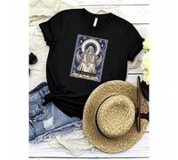 Shein women t-shirt print High Priestess Tarot Card T-Shirt - Intuition, Sacred Wisdom & Divine Feminine Power | Mystical Feminism and Spiritual Gift Id
