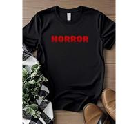Shein women t-shirt print Horror Blood Drip Shirt, Scary Halloween Red Horror Text Tee, Creepy Movie Night Shirt, Spooky Season Graphic T-Shirt, Gothic Gift