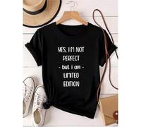 Shein women t-shirt print I Am Not Perfect But I Am Limited Edition Tshirt, Funny Mom Shirt, Self Love Shirts, Positively Motivational Tshirt, Cute Mother's