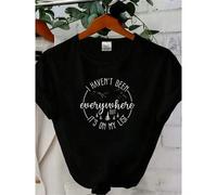 Shein women t-shirt print I Haven't Been Everywhere But It's On My List, World Traveler Shirt, Vacation Shirt, Adventure Shirt, Gift For Traveler, Funny Tra
