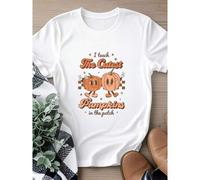 Shein women t-shirt print I Teach the Cutest Pumpkins in the Patch Shirt, Fall Teacher Shirt, Halloween Teacher Shirt, Pumpkin Patch Shirt, Retro Autumn Tea