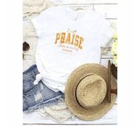 Shein women t-shirt print I will Praise him in every Season Jesus Shirt, Christian Fall Sweatshirt, Grateful Jesus Christ Shirt Sweater, Family Thanksgiving
