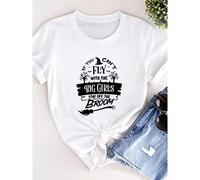 Shein women t-shirt print If You Can't Fly With The Big Girls T-shirt, Broom Shirt, Halloween Tee, Witch Shirt, Spell Shirt, Magic Shirt, Girl's Shirt Brea