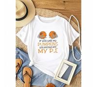 Shein women t-shirt print If You Like My Pumpkins Shirt, You Should See My Pie Shirt, Funny Halloween Shirt, Spooky Shirt, Happy Halloween Shirt, Halloween