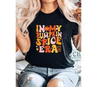 Shein women t-shirt print In My Pumpkin Spice Era Cute Fall Autumn Groovy Thanksgiving T-Shirt Slightly fashion Unisex Women Top Graphic Tees female Casual