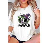 Shein women t-shirt print It is Showtime Pumpkin Witch Halloween Spooky Season Autumn T-Shirt Women Top Graphic Tees Soft Top For Everyday Wear Summer Stret