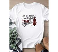Shein women t-shirt print It's The Most Wonderful Time Of The Year Shirt, Christmas Party Shirt, Christmas Shirt Tree, Holiday Shirt, New Year Gift Shirt Id