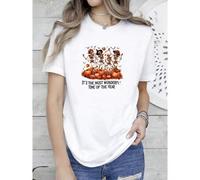 Shein women t-shirt print It's The Most Wonderful Time Of The Year Shirt, Halloween Skeleton Shirt for Women, Halloween Tshirt Gift for Her Skeleton Hallowe