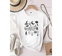 Shein women t-shirt print It's The Most Wonderful Time Of The Year Shirt, Spooky Shirt, Halloween Witch Shirt, Halloween Pumpkin Shirt, Halloween Shirt,Hall