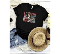Shein women t-shirt print Love Like Jesus Sweater,Christmas Jesus Shirt,Christian Shirt,Religious Gifts,Bible Verse Shirt,Motivational Christian Shirt,Chris