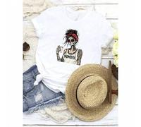 Shein women t-shirt print Mombie Skeleton TShirt for Moms, Funny Halloween Shirt, Day of the Dead Graphic Tee, Cool Mom Gift, Dia de los Muertos Shirt Top F