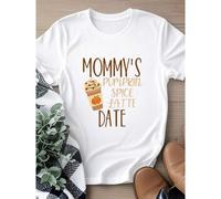 Shein women t-shirt print Mommy's Pumpkin Spice Latte Date Baby, Halloween Baby Bodysuit, Funny Fall Bodysuit, First Halloween Gift, Cute Thanksgiving Shirt
