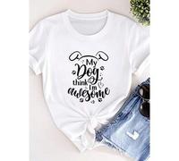Shein women t-shirt print My Dog Think I'm Awesome Sweatshirt, Dog Person Sweater, Dog Lover Hoodie, Funny Dog Shirt, Dog Sweater, Dog Mom Dad Hoodie, Cute