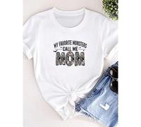 Shein women t-shirt print My Favorite Monsters Call Me Mom Sweatshirt, Halloween Mom Sweatshirt, Halloween Mom Gift, Halloween Momster Shirt, Spooky Mama Sw
