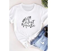 Shein women t-shirt print Oh Honey I'm That Auntie Shirt, I'm That Aunt Shirt, Gift for Aunt, New Auntie, Auntie To Be Shirt, New Auntie Shirt, Promoted To