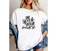 Shein women t-shirt print One Spook Tacular Nurse Shirt, Halloween Shirt, Halloween Gifts, Spooky Shirt, Halloween nurse Shirt, Gift for Nurse, Cute Hallowe