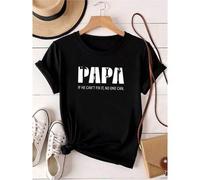 Shein women t-shirt print Papa Shirt Gift For Father's Day, If He Can't Fix It No One Can Shirt, Dad Birthday T-Shirt, Funny Men Shirt, Dad Life Tee, New Da