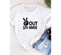 Shein women t-shirt print Peace Out Fifth Grade Shirt, 5th Grade Graduate Shirt, Peace Out School Shirt, Last Day Of The School Shirt, Graduation Shirt, Gr