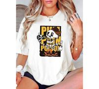 Shein women t-shirt print Pumpkin Poison T-Shirt, Spooky Halloween Graphic Tee with Creepy Pumpkin Design for Fall Fashion, Parties & Trick-or-Treat Sty