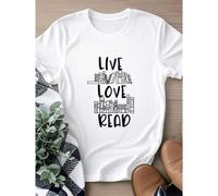 Shein women t-shirt print Reading Shirt, Live Love Read shirt, Librarian Book Lover Student Shirt, Reading Shirt, Reading Teacher Shirt, Books Shirt, Book G