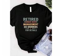 Shein women t-shirt print Retired Under New Management See Grand for Details, Retirement Vintage Shirt, Retirement Gift for Grandpa, Happy Retirement Grandf