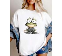 Shein women t-shirt print Spooky Cute Frog Halloween T-Shirt, Pumpkin Frog Costume Tees , Cute Halloween Frog Tee, Funny Spooky Season T-Shirt for Frog Love