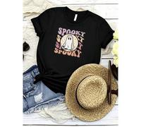 Shein women t-shirt print Spooky Ghost Halloween T-Shirt, Cute Ghost Tee, Groovy Halloween Shirt, Spooky Vibes Clothing, Spooky Season T-Shirt, Cute Hallowe