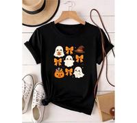 Shein women t-shirt print summer Boo Ghost Coquette Bow Costume Spooky Season Halloween vibes T-Shirt female designer clothes Unisex streetwear women graphi