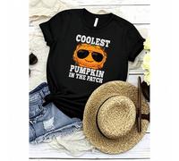 Shein women t-shirt print summer Coolest Pumpkin In The Patch Funny Halloween Boys Teens T-Shirt Casual Slightly streetwear Breathable Versatile Soft Styli
