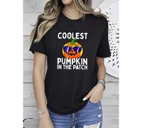 Shein women t-shirt print summer Coolest Pumpkin in the Patch Halloween Boys Girls T-Shirt Casual designer clothes streetwear Top For Everyday Wear fashion