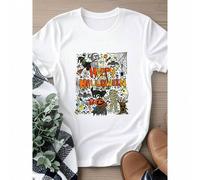 Shein women t-shirt print summer Happy Halloween Scary Retro Boys Girls T-Shirt Soft Stylish Stretched graphic streetwear Casual female Breathable designer