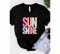 Shein women t-shirt print summer Hello Sunshine Shirt, Sunshine T-shirt, Summer Tee, Happy Summer Shirt, Beach Shirt for Women, Girls Trip T-shirt, Vacation