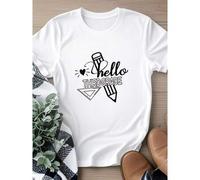 Shein women t-shirt print summer Hello Third Grade Shirt, 3rd Grade Shirt, Back to School T-Shirt, 3rd Grade Teacher Shirt, Team Teacher Shirt, First Day Of