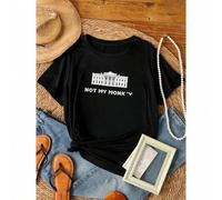 Shein women t-shirt print summer ® Not My Circus Not My Monkey White House, Anti- Shirt, Circus Monkey, Funny Political Protest Gift,Liberal Democrat Tee Ve