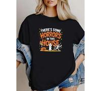 Shein women t-shirt print summer There's Some Horrors In This House Funny Halloween Men Women T-Shirt Top For Everyday Wear streetwear Stretched female Vers