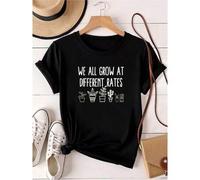 Shein women t-shirt print summer We All Grow At Different Rates, Teacher Shirt, Special Education Teacher Tees Shirt, Gift For Teacher, Kindergarten Element