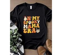 Shein women t-shirt print summer Women Ghost In My Spooky Mama Era Groovy Halloween Mom T-Shirt Unisex Top For Everyday Wear Casual Slightly graphic Breatha