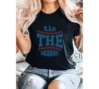 Shein women t-shirt print T Is The Season Baseball Mom Sweatshirt, Womens Baseball Game Day Shirt, Baseball Mama Shirt, Baseball Season Shirt Mom, Team Base