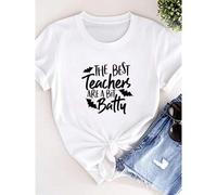 Shein women t-shirt print The Best Teachers are a Bit Batty // Halloween Teacher Shirt // Teacher Shirt // Teacher Shirt for Halloween // Halloween Shirt d