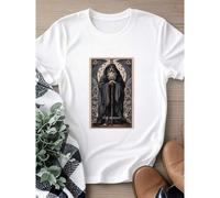 Shein women t-shirt print The Hermit Tarot Card T-Shirt - Introspection, Soul Searching & Inner Wisdom Graphic Tee - Soft, Comfortable, and Spiritually