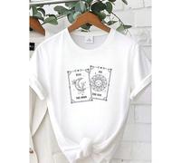 Shein women t-shirt print The Moon And Sun Tarot Card Shirt, Moon Sun Tarot Cards T-Shirt, Witchcraft Shirt, Astrology Shirt, Tarot Cards Tee, Celestial Shi