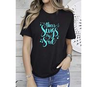 Shein women t-shirt print Then Sings My Soul Music Notes T-Shirt T-Shirt female streetwear Versatile graphic Comfortable Summer Breathable fashion designer